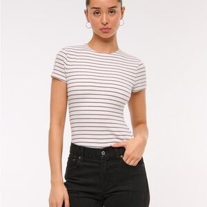 NWT Abercrombie & Fitch Striped Double Lined Baby Tee